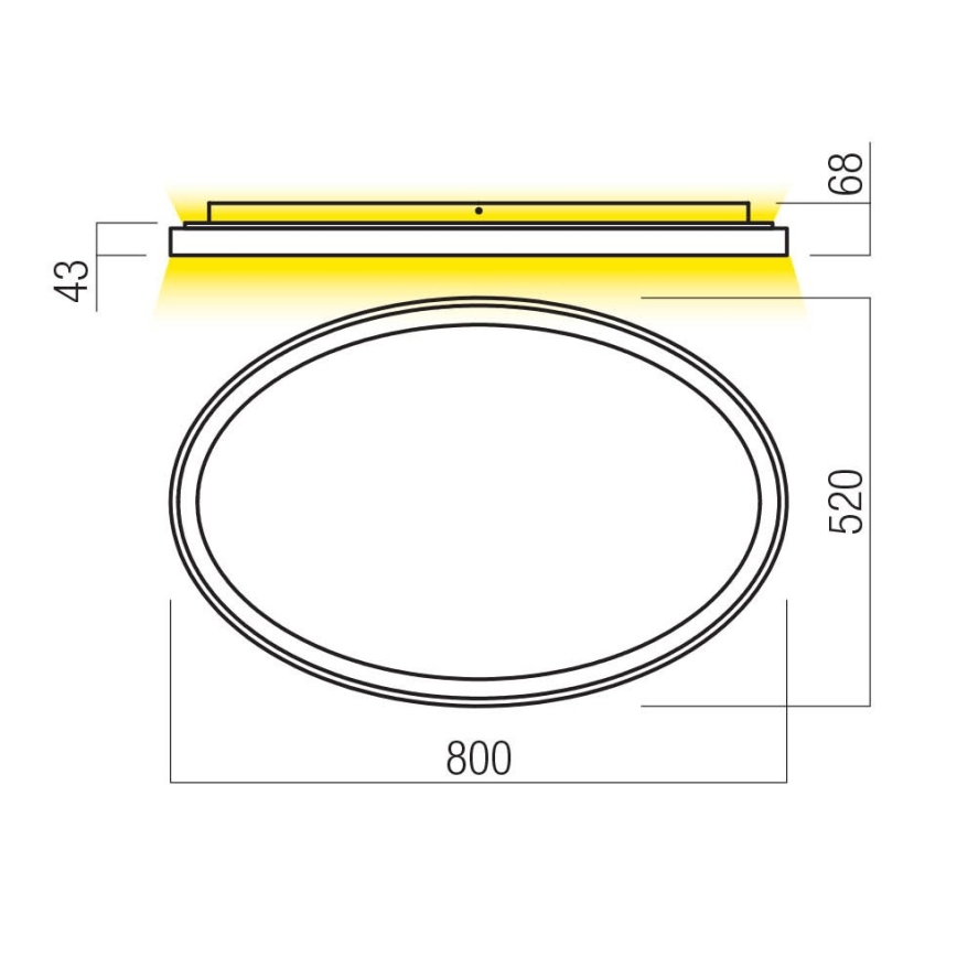 Redo 01-3810 - Dimmbare LED-Deckenleuchte NOBU LED/80W/230V 3000/4000K CRI 90 goldfarben