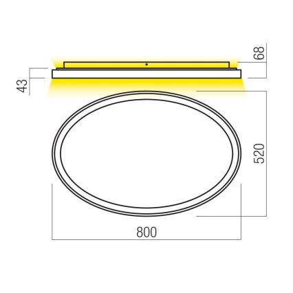 Redo 01-3810 - Plafoniera a LED dimmerabile NOBU LED/80W/230V 3000/4000K CRI 90 oro