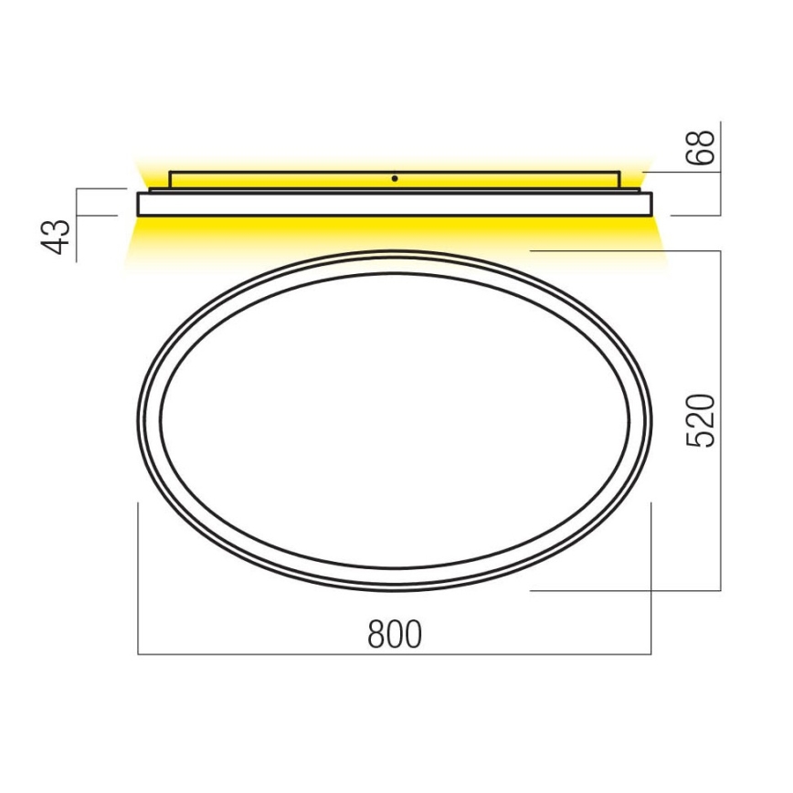 Redo 01-3811 - dimmbare LED-Deckenleuchte NOBU LED/80W/230V 3000/4000K CRI 90 schwarz