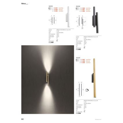 Redo 01-3850 - Applique murale LED NIKOS 4xLED/4W/230V 3000K IRC 90 blanche