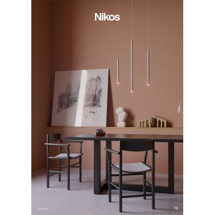 Redo 01-3856 - NIKOS LED-Pendelleuchte an Stahlseil LED/8W/230V 3000K CRI 90 Ø 6 cm weiß