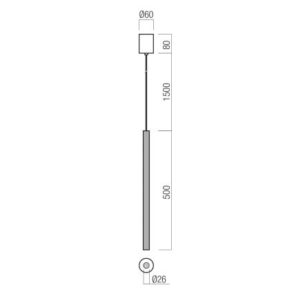 Redo 01-3858 - Lampadario LED sospeso su cavo NIKOS LED/8W/230V CRI 90 Ø 6 cm nero