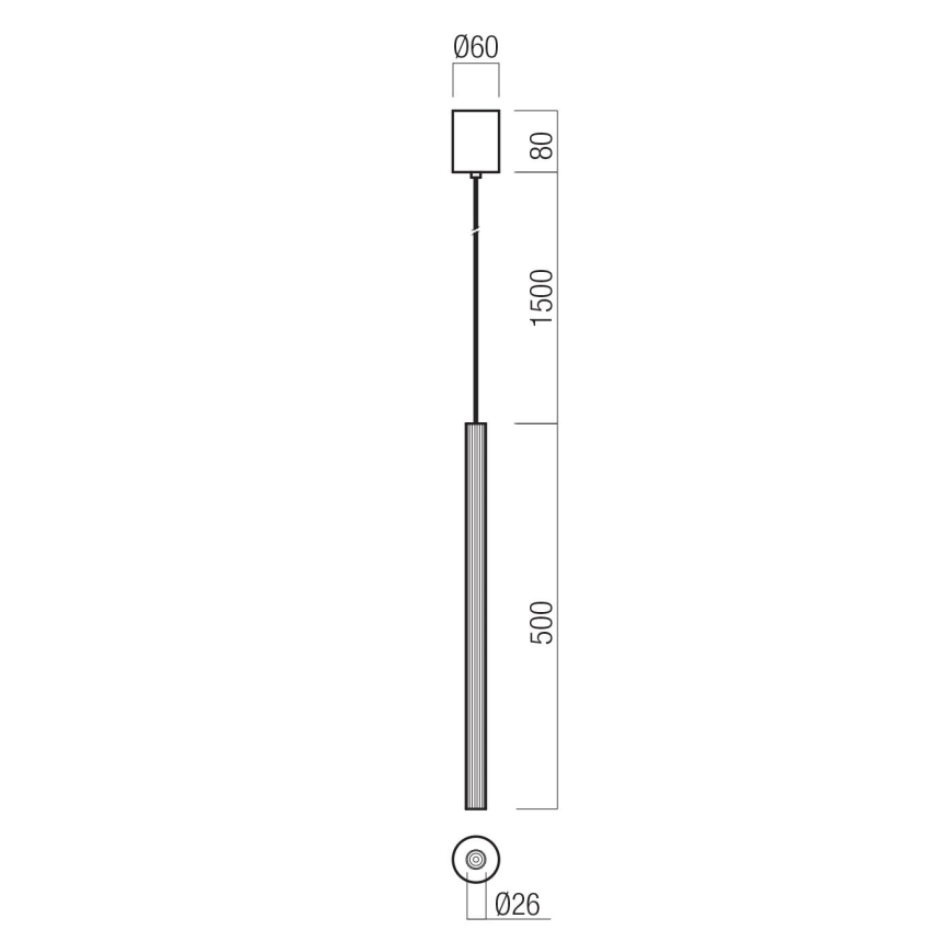 Redo 01-3858 - Lampadario LED sospeso su cavo NIKOS LED/8W/230V CRI 90 Ø 6 cm nero