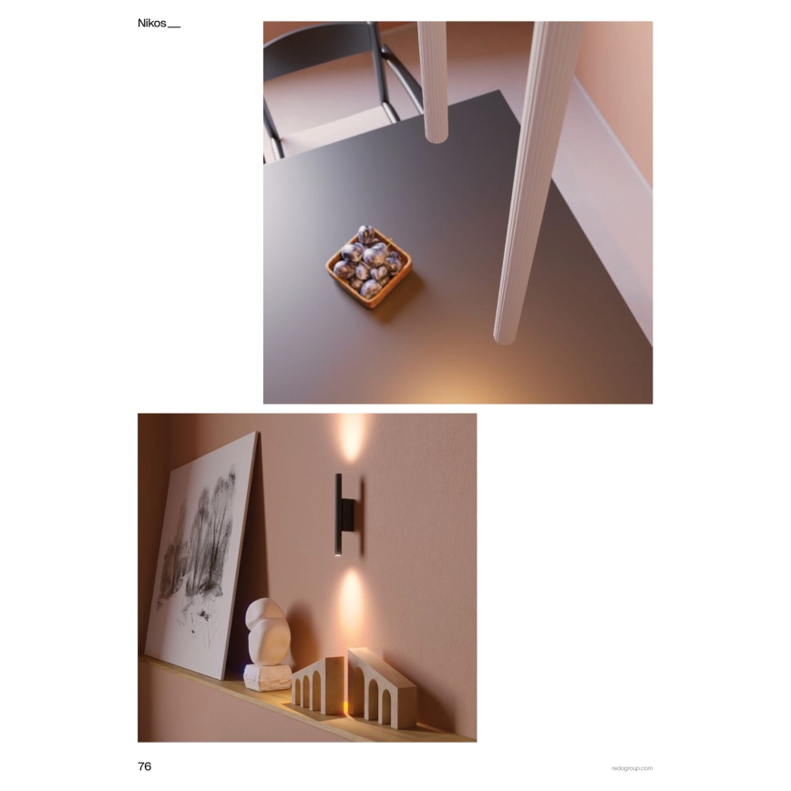 Redo 01-3859 - LED-Pendelleuchte mit Kabel NIKOS LED/8W/230V 3000K CRI 90 Ø 6 cm weiß