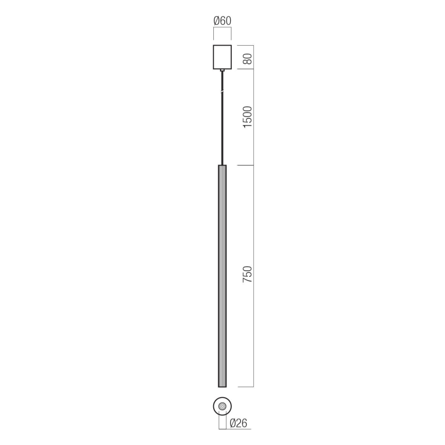 Redo 01-3859 - Suspension sur câble LED NIKOS LED/8W/230V 3000K IRC 90 Ø 6 cm blanc