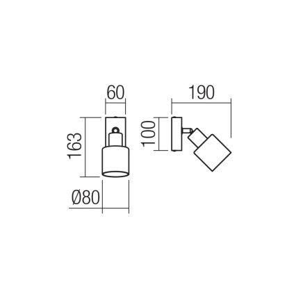 Redo 01-3984 - Faretto da parete ROTIS 1xE14/15W/230V