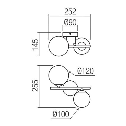 Redo 01-3987 - Aufbauleuchte ASTRA 2xG9/8W/230V schwarz