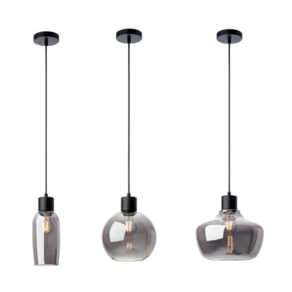 Redo 01-4046 - Suspension filaire ATLANTIS 1xE27/42W/230V d. 26 cm noir