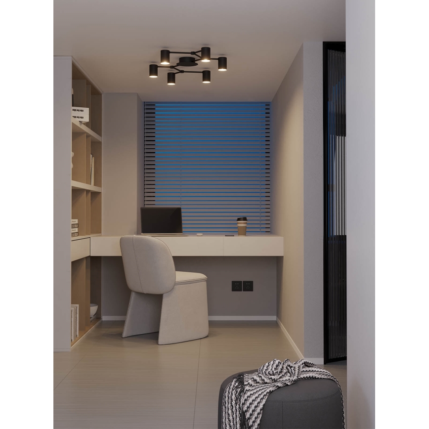 Redo 01-4048 - Spot WEBB 6xGU10/10W/230V noir