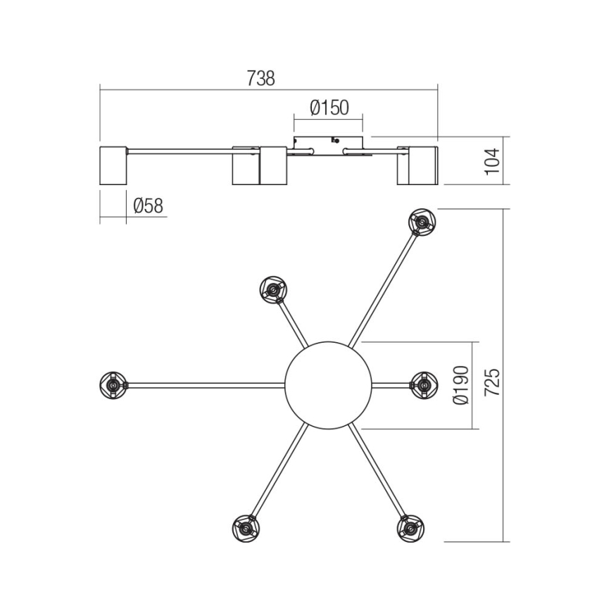 Redo 01-4051 - Spot NOA 6xGU10/10W/230V doré