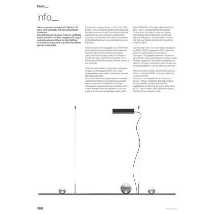 Redo 01-4302 - Dimmbare LED-Pendelleuchte mit Seilaufhängung DUNE LED/48W/230V 3000K CRI 90 schwarz/rauchfarben