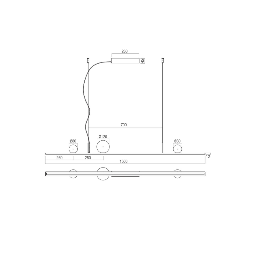 Redo 01-4302 - Dimmbare LED-Pendelleuchte mit Seilaufhängung DUNE LED/48W/230V 3000K CRI 90 schwarz/rauchfarben