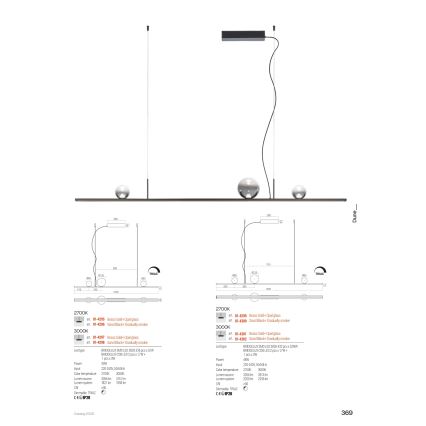 Redo 01-4302 - Lampadario LED dimmerabile a sospensione su cavo DUNE LED/48W/230V 3000K CRI 90 nero/fumé
