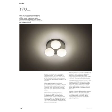 Redo 01-4306 - Plafoniera LED da soffitto per bagno OVUM, 3xLED/5W/230V, 3000/4000K, CRI 90, Ø 24 cm, IP44, bianco/cromo lucido