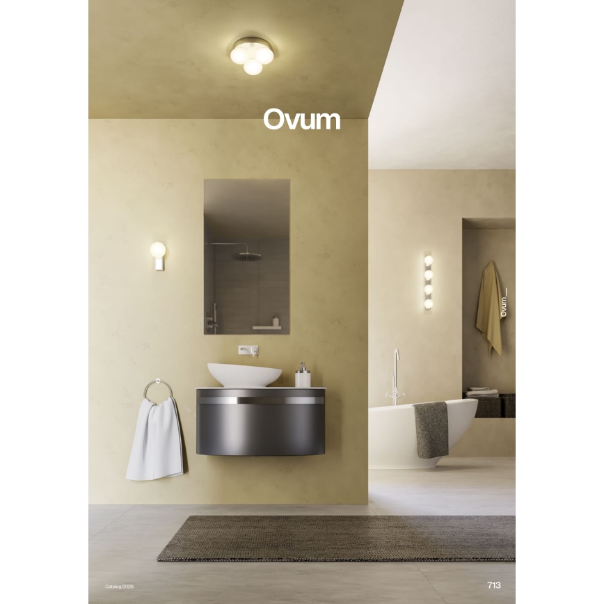 Redo 01-4309 - Plafonnier LED pour salle de bains OVUM 4xLED/5W/230V 3000/4000K IRC 90 IP44 blanc/chrome brillant
