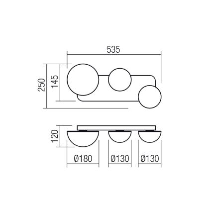 Redo 01-4329 - Applique da parete LED LUMIEN 3xLED/18W/230V 2700/3000K CRI 90 bianco/oro