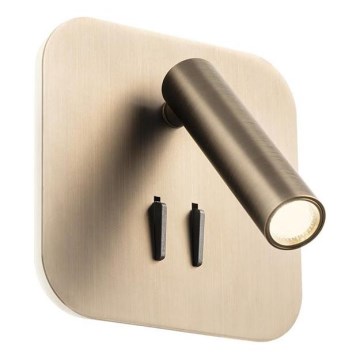 Redo 01-4473 - Applique da parete QUDA LED/6W/230V + LED/3W CRI 90 USB bronzo