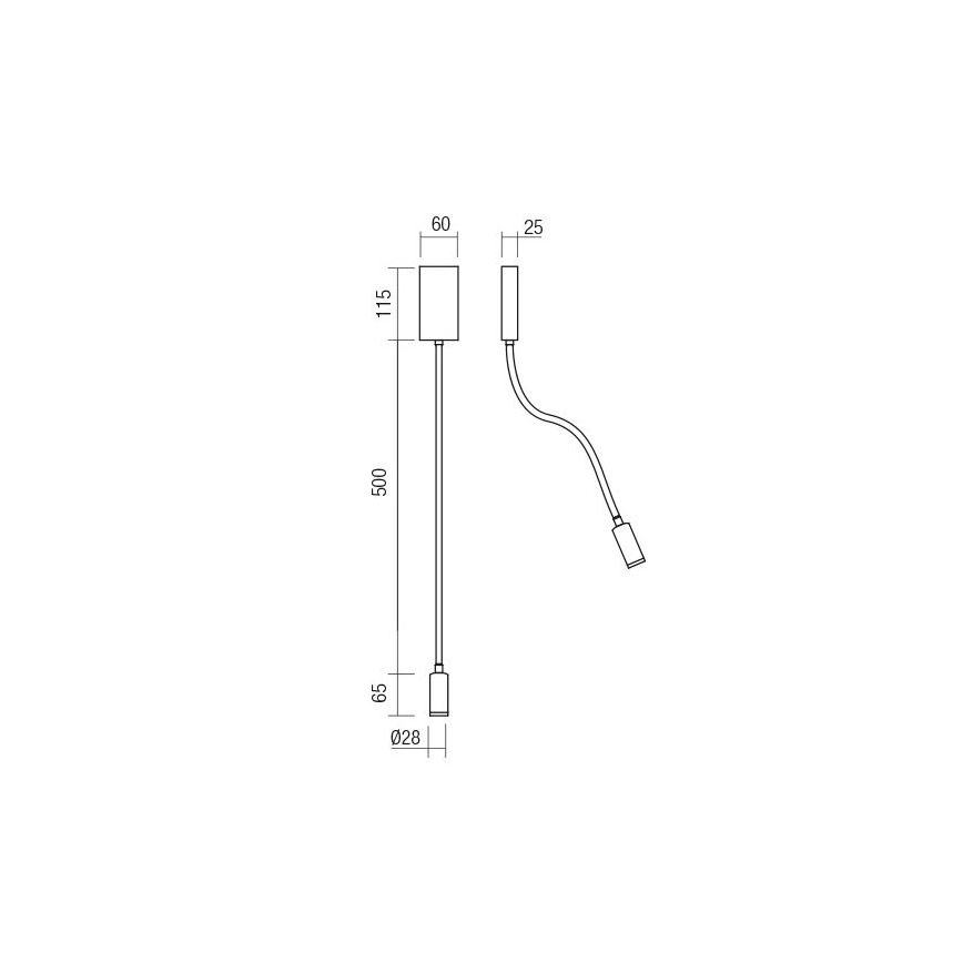 Redo 01-4475 - WALLIE Lampada flessibile LED 3W/230V USB CRI 90 bronzo