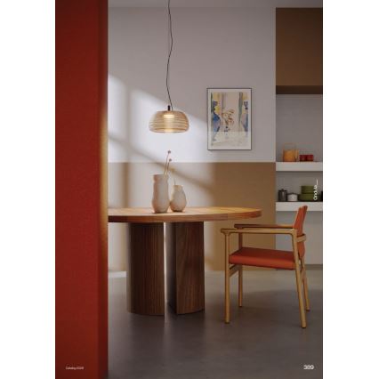 Redo 01-4540 - Lampadario a sospensione dimmerabile su cavo ONDULA LED/12W/230V 2700K/3000K CRI 90 Ø 32 cm beige/fumé