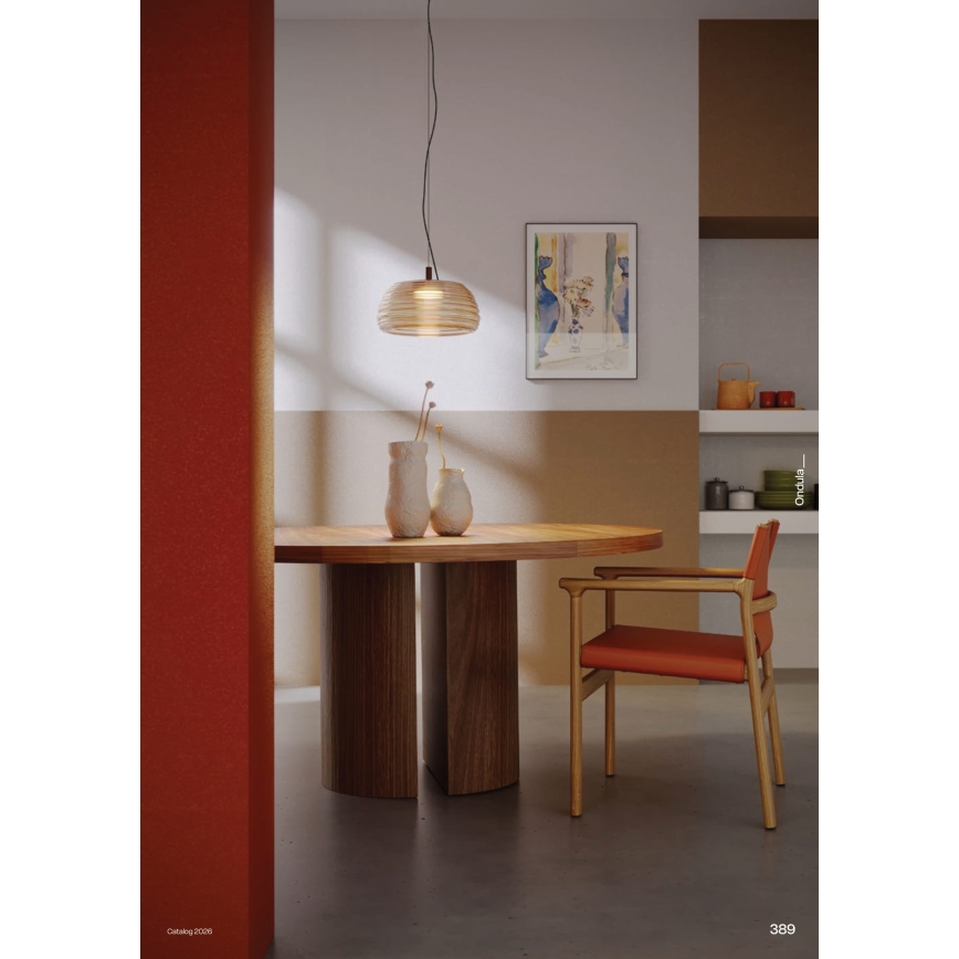 Redo 01-4540 - Lampadario a sospensione dimmerabile su cavo ONDULA LED/12W/230V 2700K/3000K CRI 90 Ø 32 cm beige/fumé
