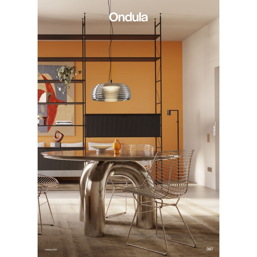 Redo 01-4541 - Lampadario LED dimmerabile su cavo ONDULA LED/12W/230V 2700K/3000K CRI 90 Ø 32 cm nero/fumé