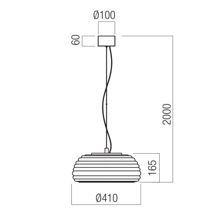 Redo 01-4542 - Suspension LED dimmable sur câble ONDULA LED/16W/230V 2700K/3000K CRI 90 Ø 41 cm beige/fumé