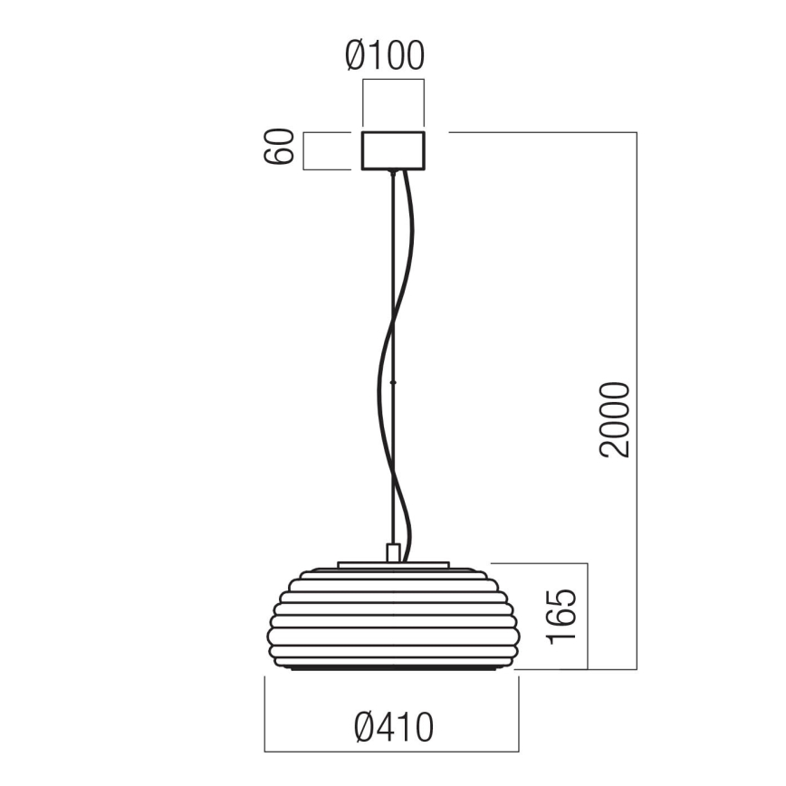 Redo 01-4543 - Lampadario LED dimmerabile sospeso su cavo ONDULA LED/16W/230V 2700K/3000K CRI 90 Ø 41 cm nero/fumé