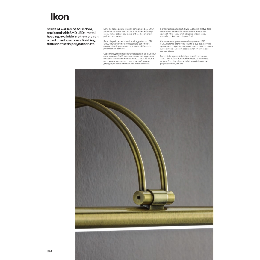 Redo 01-458 - Lampada LED da quadro IKON LED/18W/230V 70 cm cromo lucido