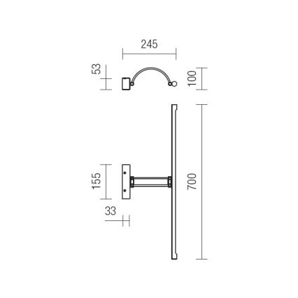 Redo 01-458 - Lampada LED da quadro IKON LED/18W/230V 70 cm cromo lucido
