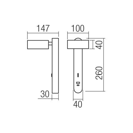 Redo 01-4640 - LED-Wandleuchte SADES LED/6W/230V CRI 90 USB weiß