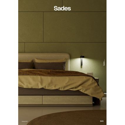 Redo 01-4643 - Applique da parete LED SADES LED/6W/230V CRI 90 USB nero