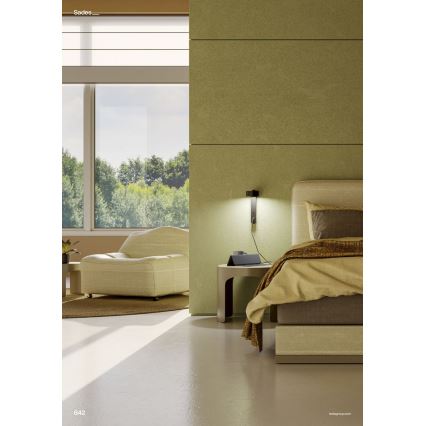 Redo 01-4643 - Applique da parete LED SADES LED/6W/230V CRI 90 USB nero