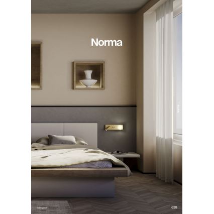 Redo 01-4661 - LED-Wandleuchte NORMA LED/5W/230V + LED/3W CRI 90 USB weiß/gold