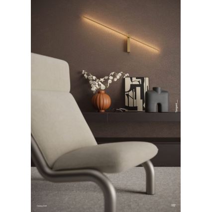 Redo 01-4672 - LED-Wandleuchte TANGENT LED/6W/230V 2700/2850/3000K 73 cm CRI 90 goldfarben