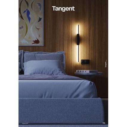 Redo 01-4673 - Lampada da parete LED TANGENT LED/6W/230V 2700/2850/3000K 73 cm CRI 90 nero