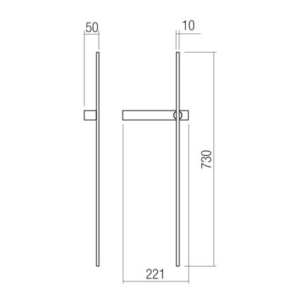 Redo 01-4673 - Lampada da parete LED TANGENT LED/6W/230V 2700/2850/3000K 73 cm CRI 90 nero