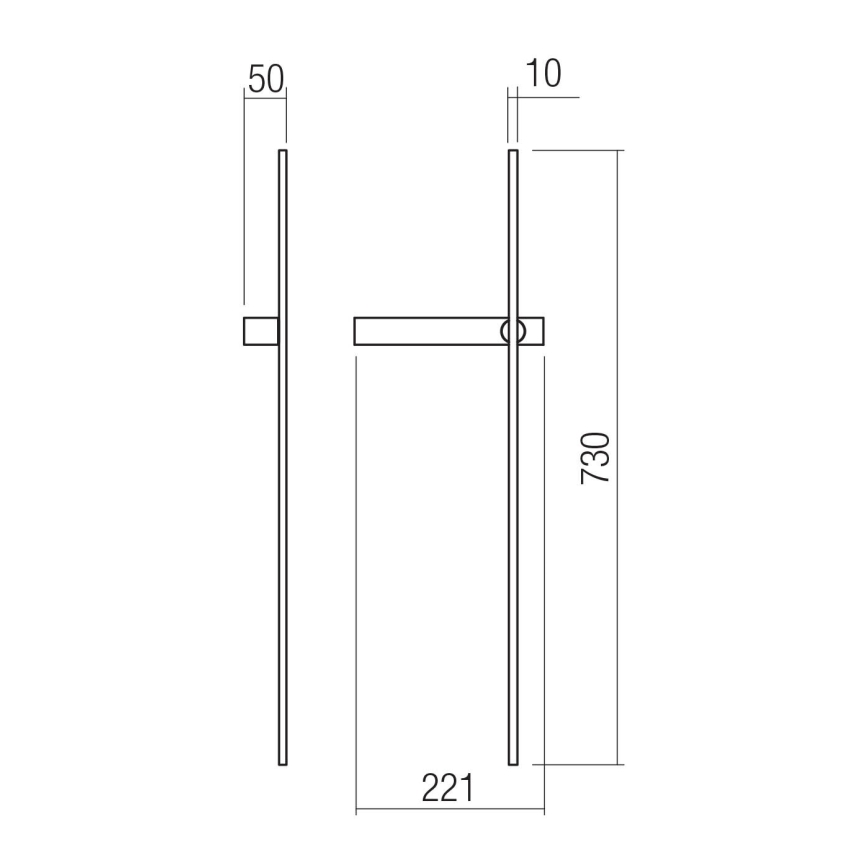 Redo 01-4673 - Lampada da parete LED TANGENT LED/6W/230V 2700/2850/3000K 73 cm CRI 90 nero