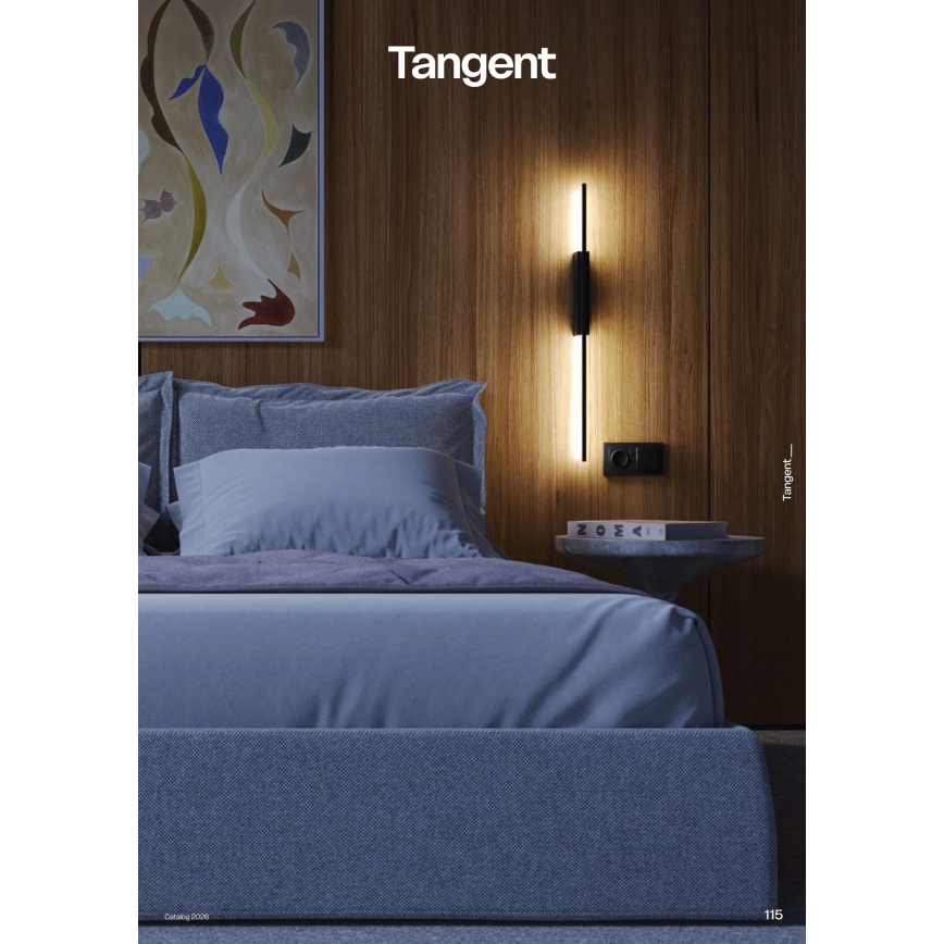 Redo 01-4675 - Applique murale LED TANGENT LED/9W/230V 2700/2850/3000K 73 cm IRC 90 noire
