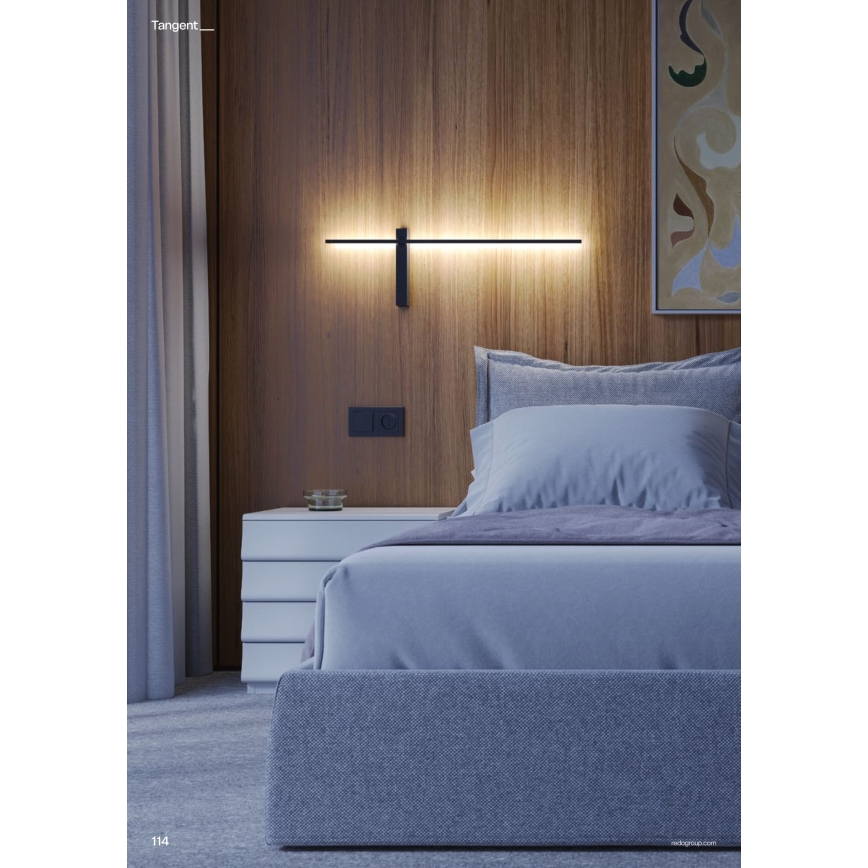 Redo 01-4675 - Lampada da parete LED TANGENT LED/9W/230V 2700/2850/3000K 73 cm CRI 90 nero
