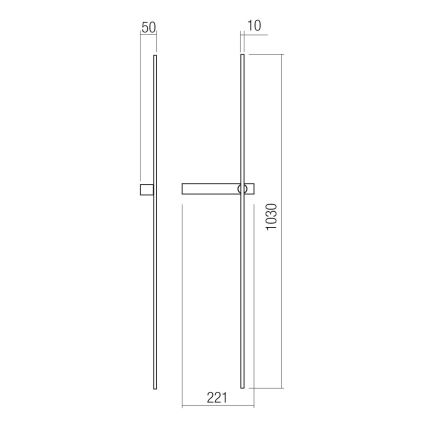 Redo 01-4675 - Lampada da parete LED TANGENT LED/9W/230V 2700/2850/3000K 73 cm CRI 90 nero