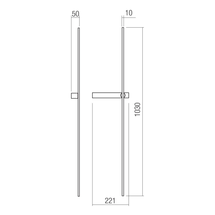 Redo 01-4675 - LED-Wandleuchte TANGENT LED/9W/230V 2700/2850/3000K 73 cm CRI 90 schwarz