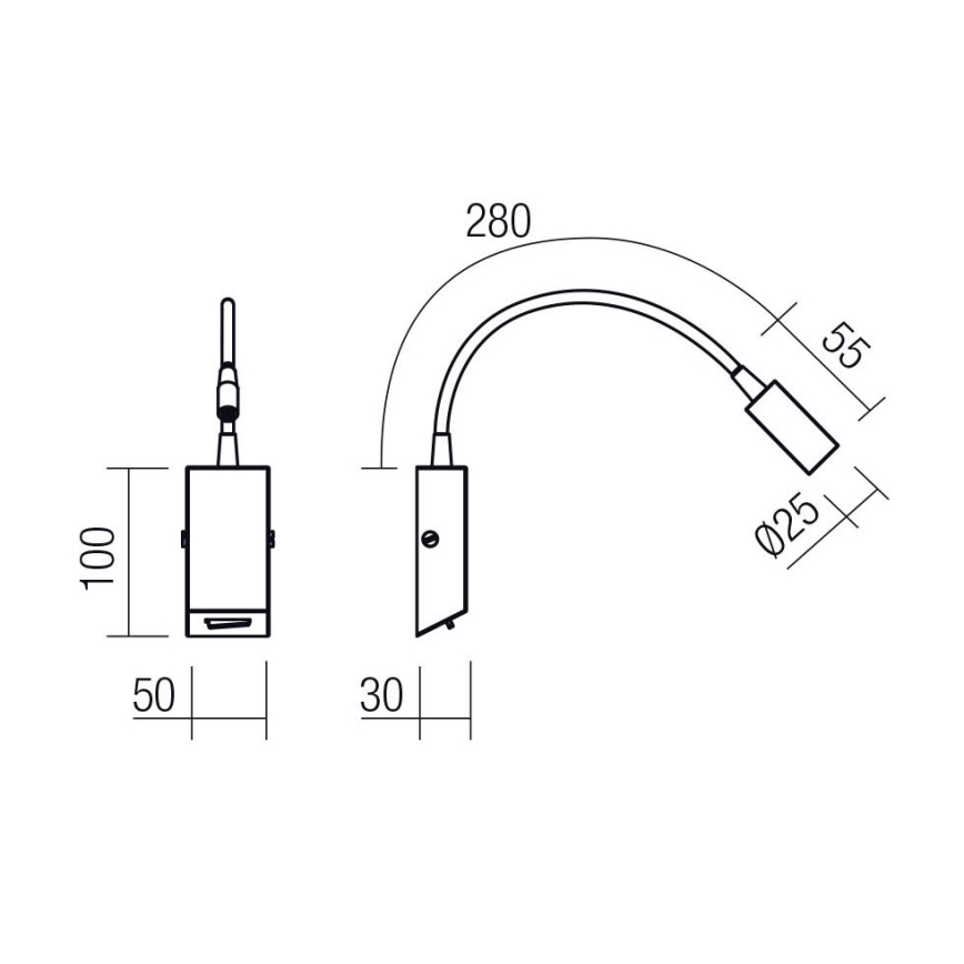 Redo 01-4802 - Lampada flessibile HELLO LED/3W/230V colore bronzo