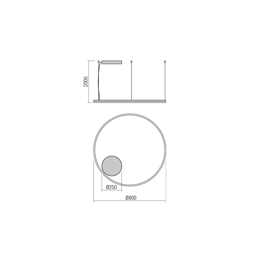 Redo 01-4877 - Lampadario LED dimmerabile a sospensione su cavo ORBIT LED/55W/230V 2700/3000K bronzo