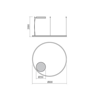 Redo 01-4877 - dimmbare LED-Pendelleuchte an Kabel ORBIT LED/55W/230V 2700/3000K Bronze