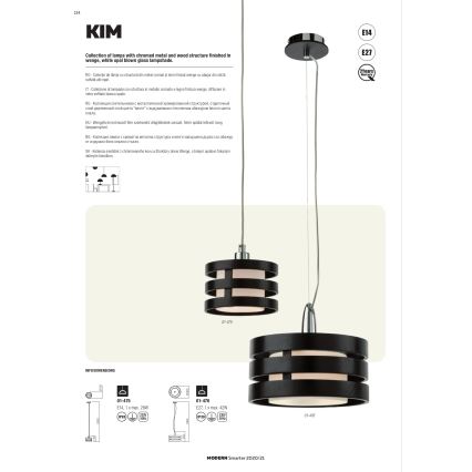 Redo 01-627 - Lampadario a stelo KIM 4xE14/28W/230V cromo lucido/nero