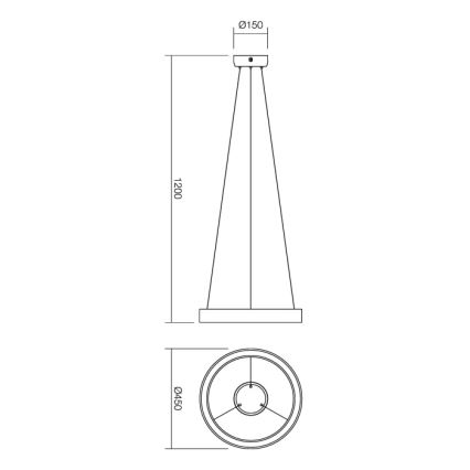 Redo 01-671 - Lampadario LED a sospensione con filo LOOP LED/38W/230V diametro 45 cm bianco