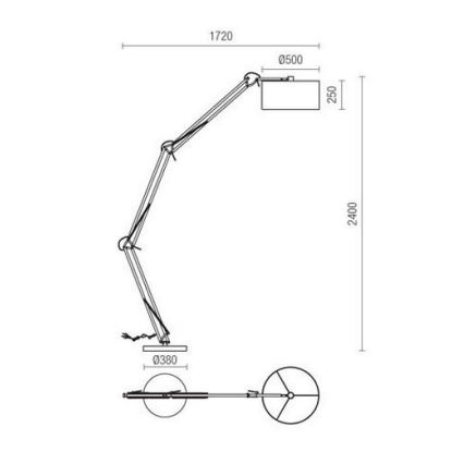Redo 02-385 - Lampadaire AZAR 1xE27/42W/230V blanc/chrome