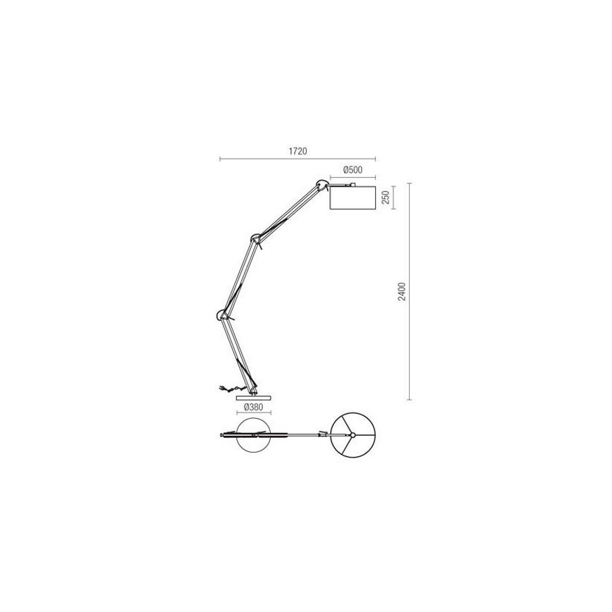 Redo 02-385 - Lampadaire AZAR 1xE27/42W/230V blanc/chrome