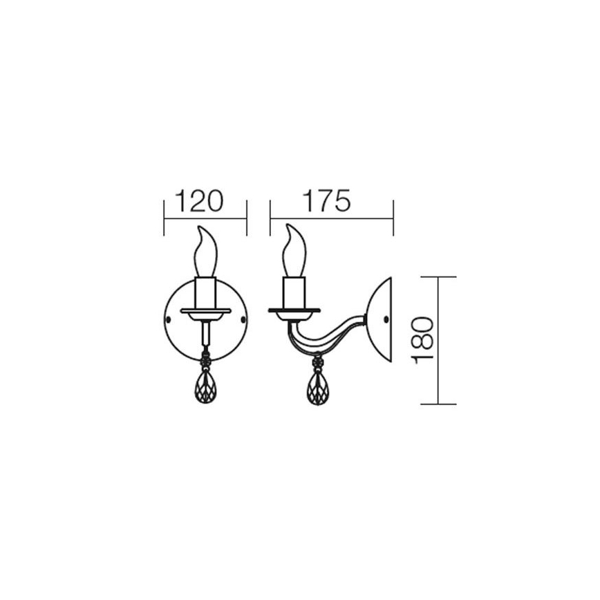 Redo 02-709 - Wandbeleuchtung FABIOLA 1xE14/28W/230V