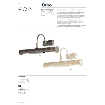 Redo 02-844 - Lampada per quadri CAIRO 2xE14/28W/230V 36 cm bianca